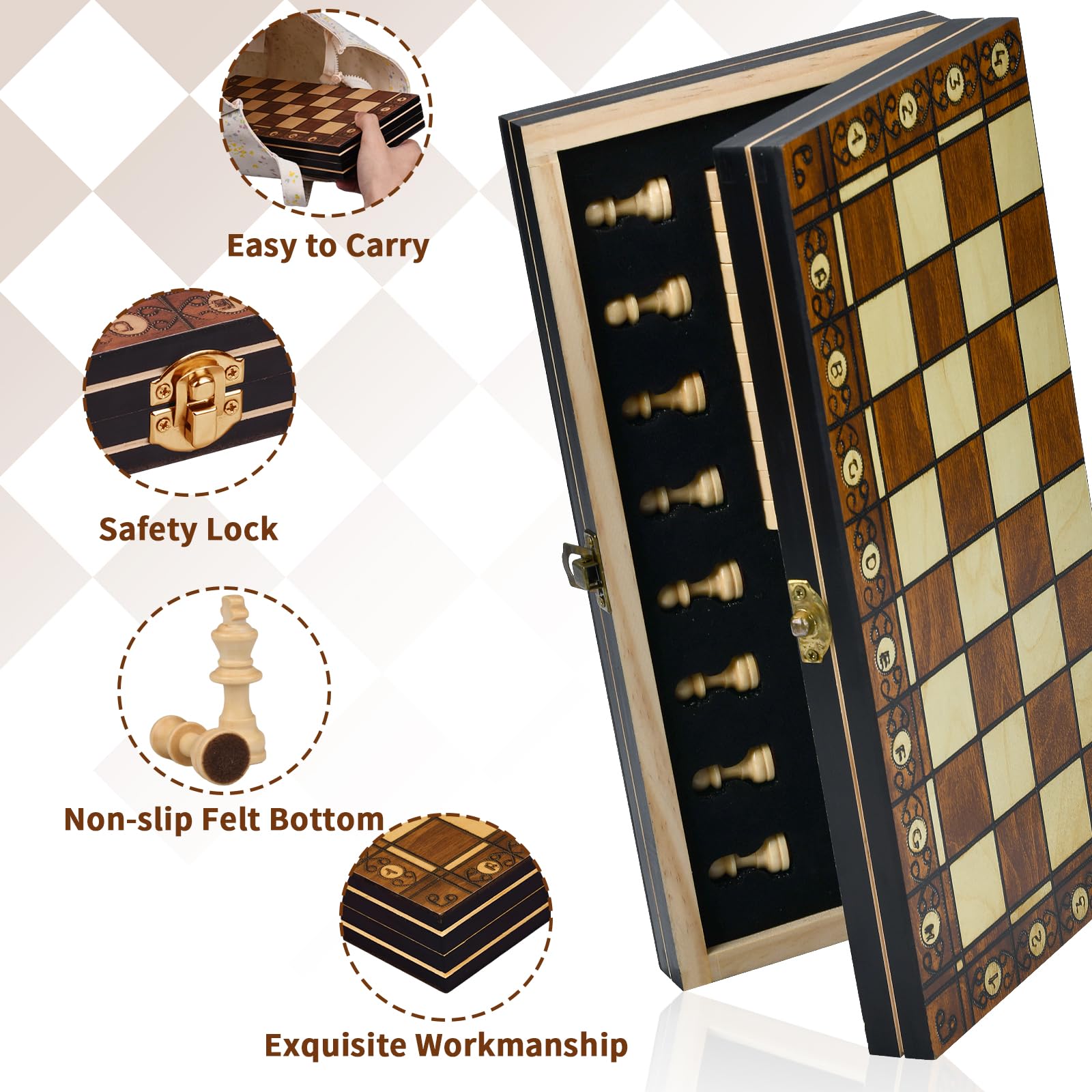 AISSOM Wooden Chess Game