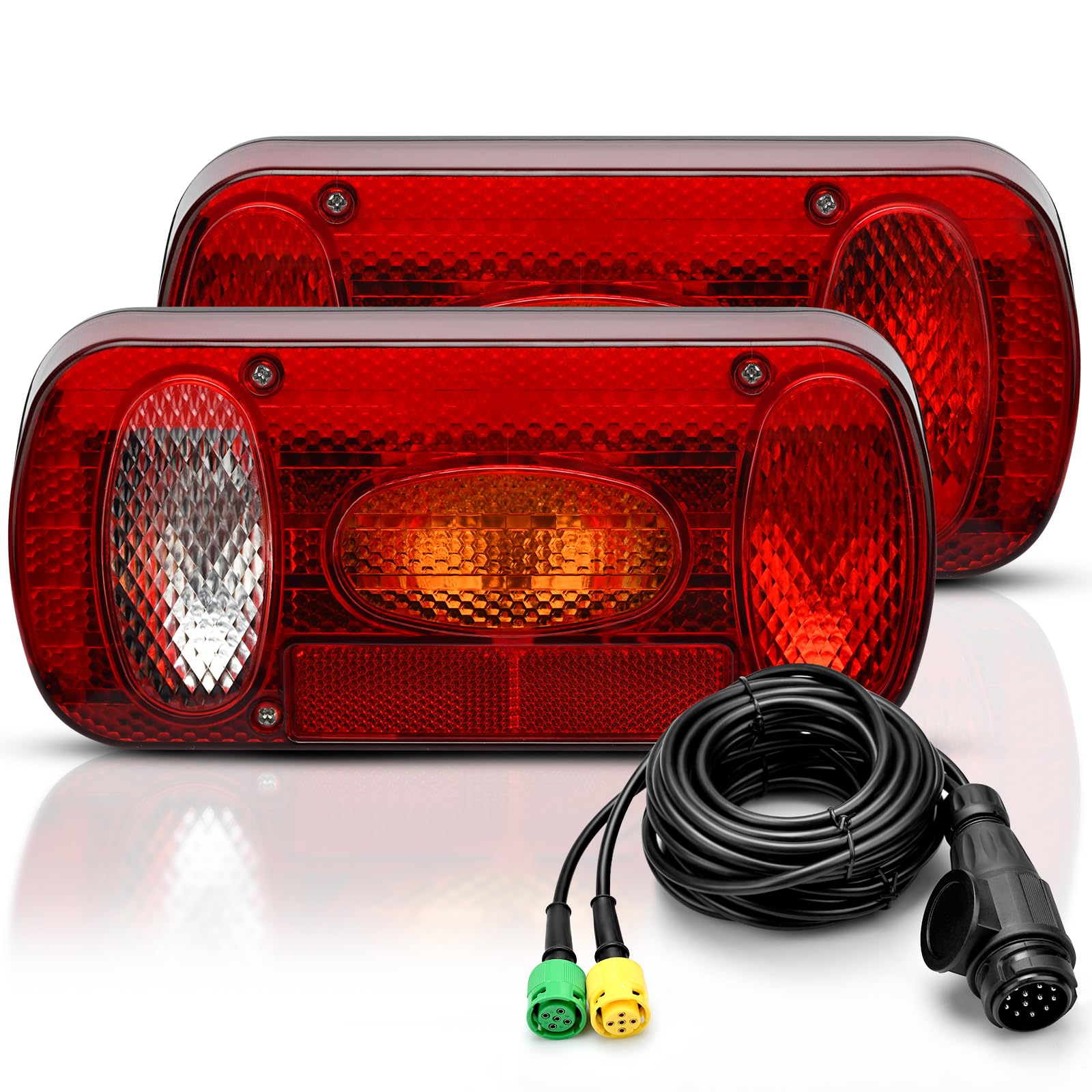 AISSOM 2 Pack 12V Universal Trailer Tail Lights