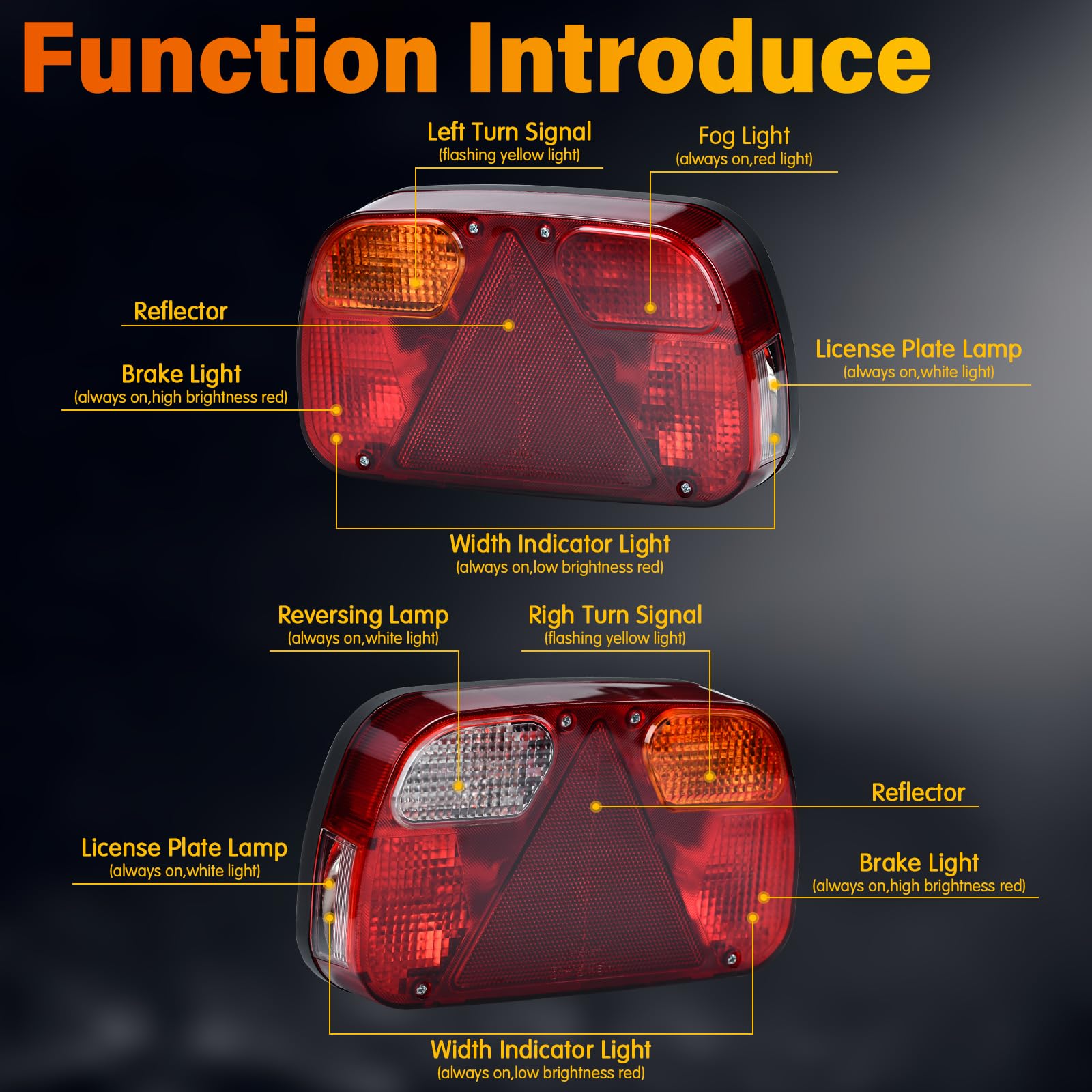 AISSOM Rear Light Set for Trailer