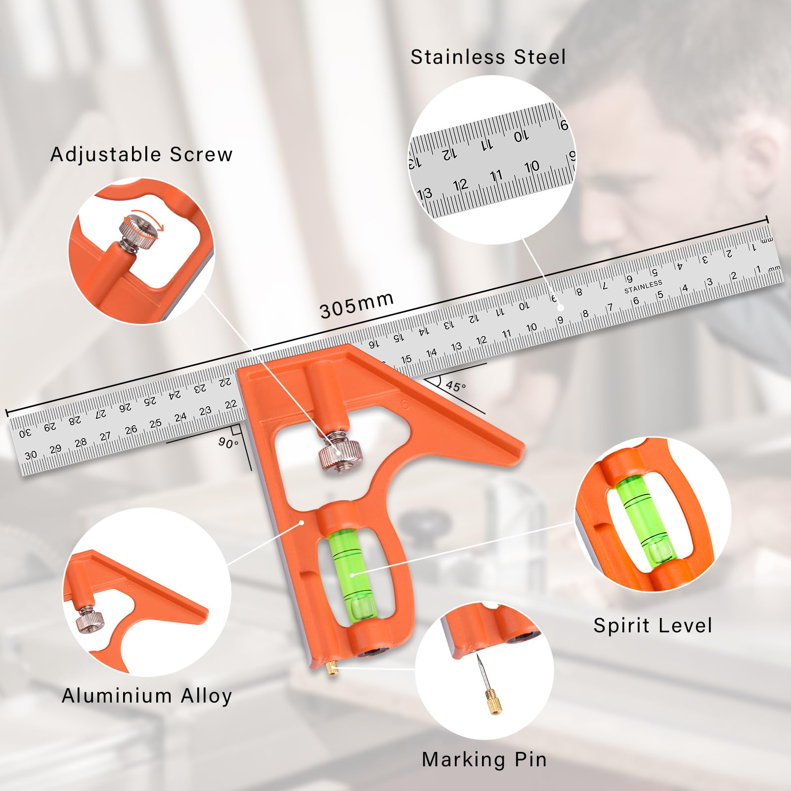 AISSOM Carpenter's Square 180 mm