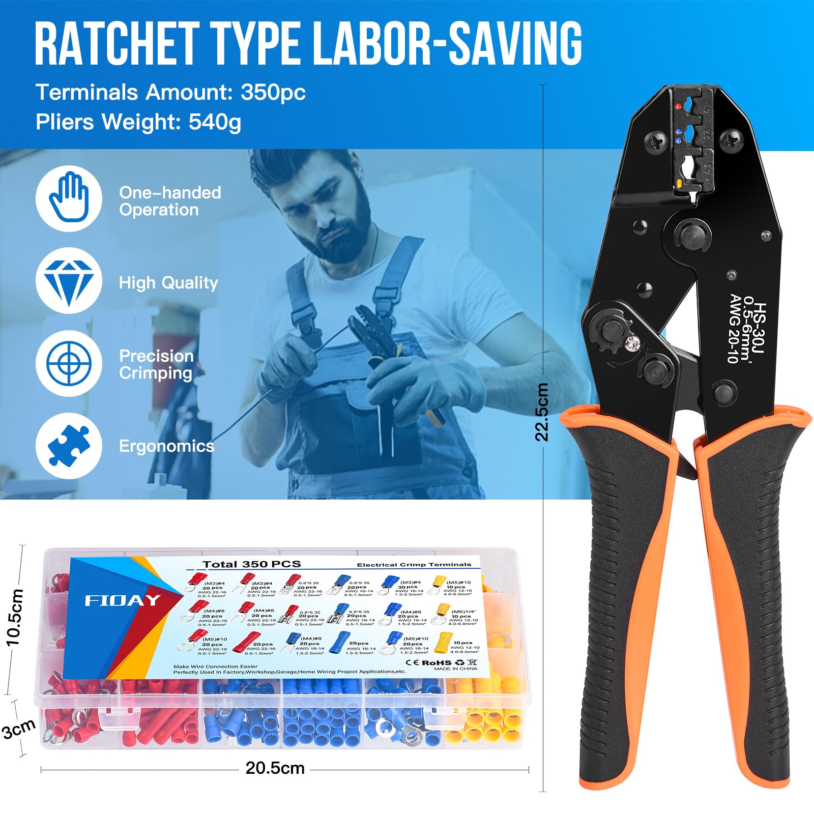 AISSOM Crimping Pliers Cable Lugs Set