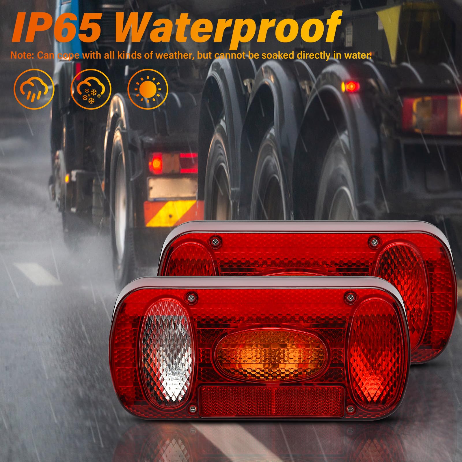AISSOM 2 Pack 12V Universal Trailer Tail Lights