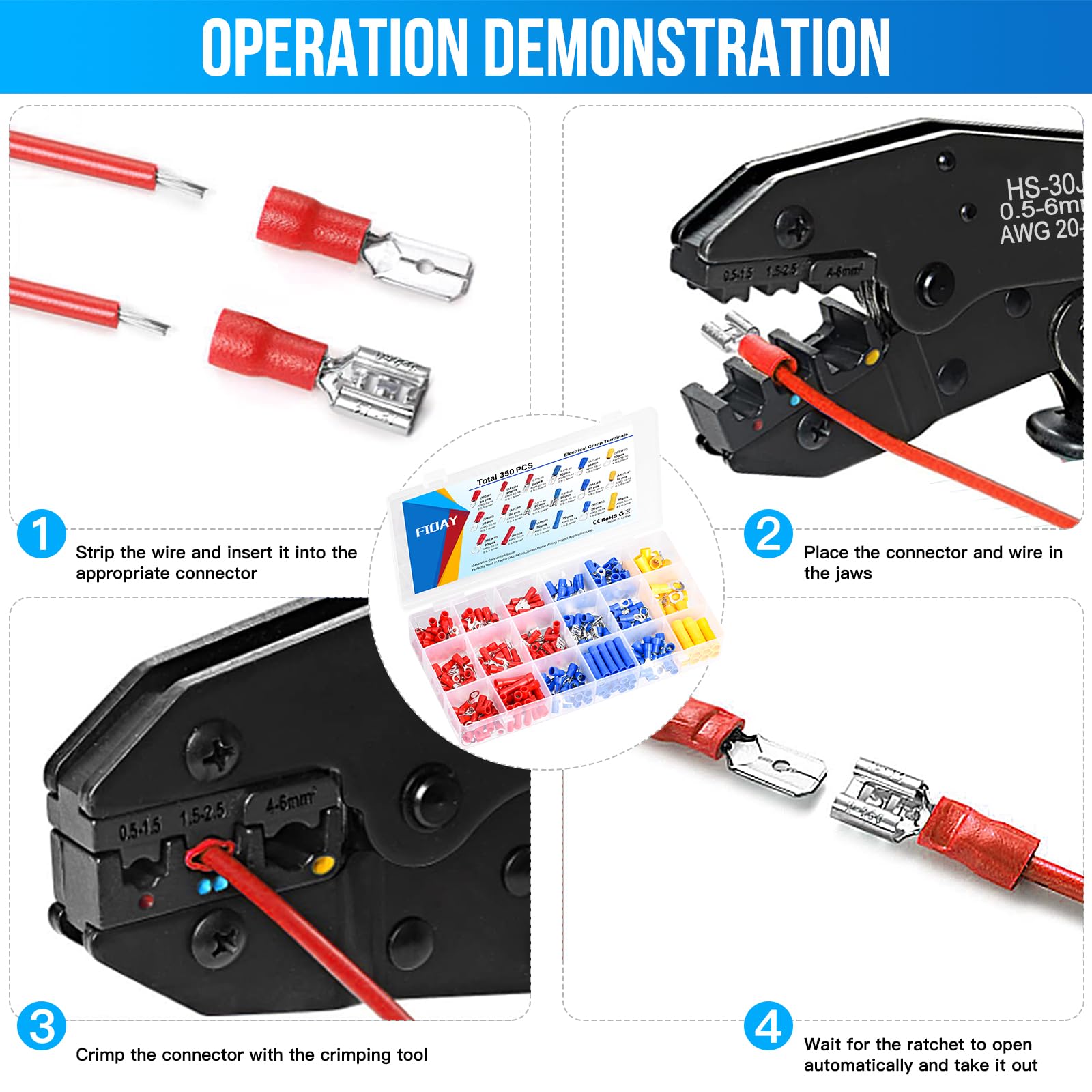AISSOM Crimping Pliers Cable Lugs Set