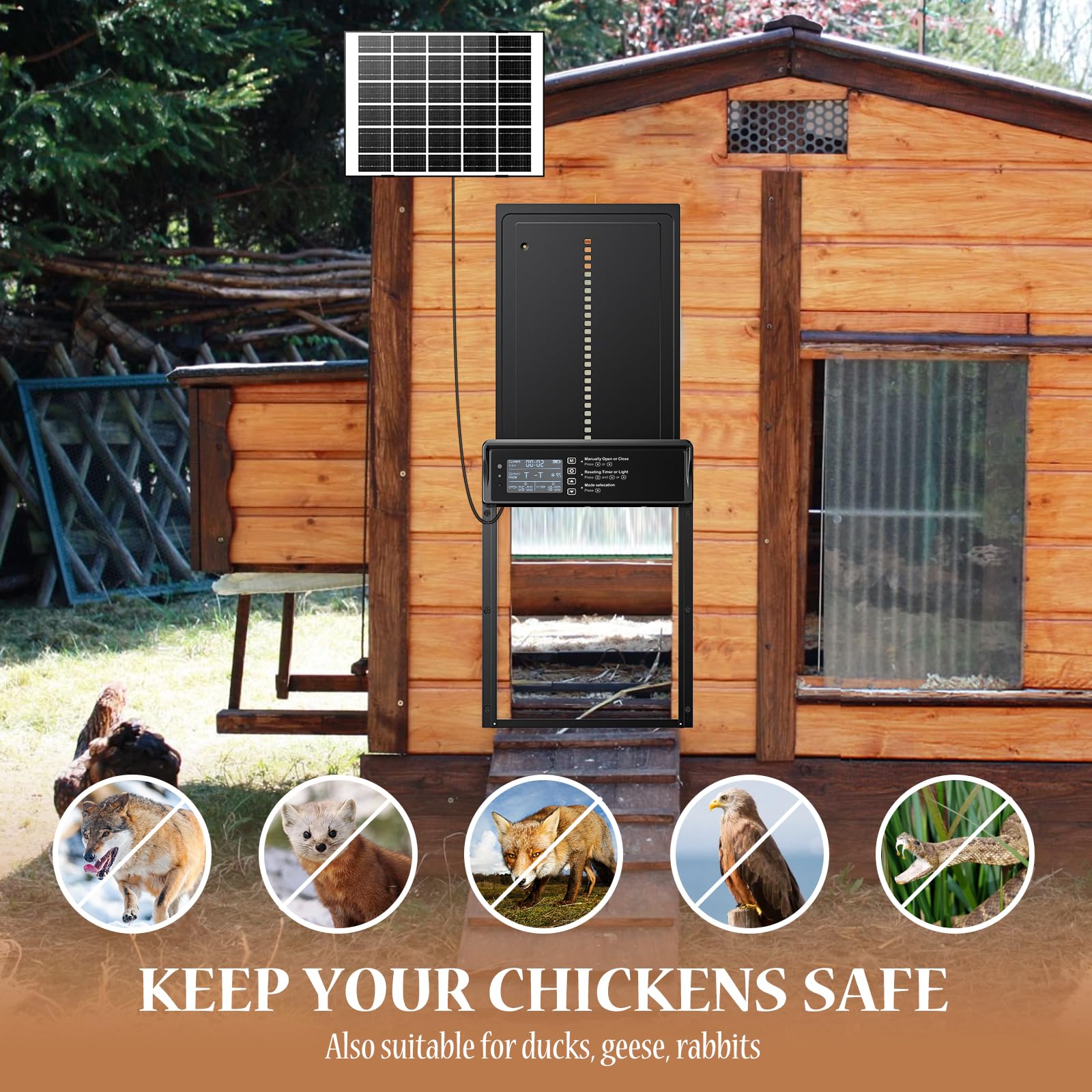 AISSOM Solar Chicken Door - Automatic Chicken Door