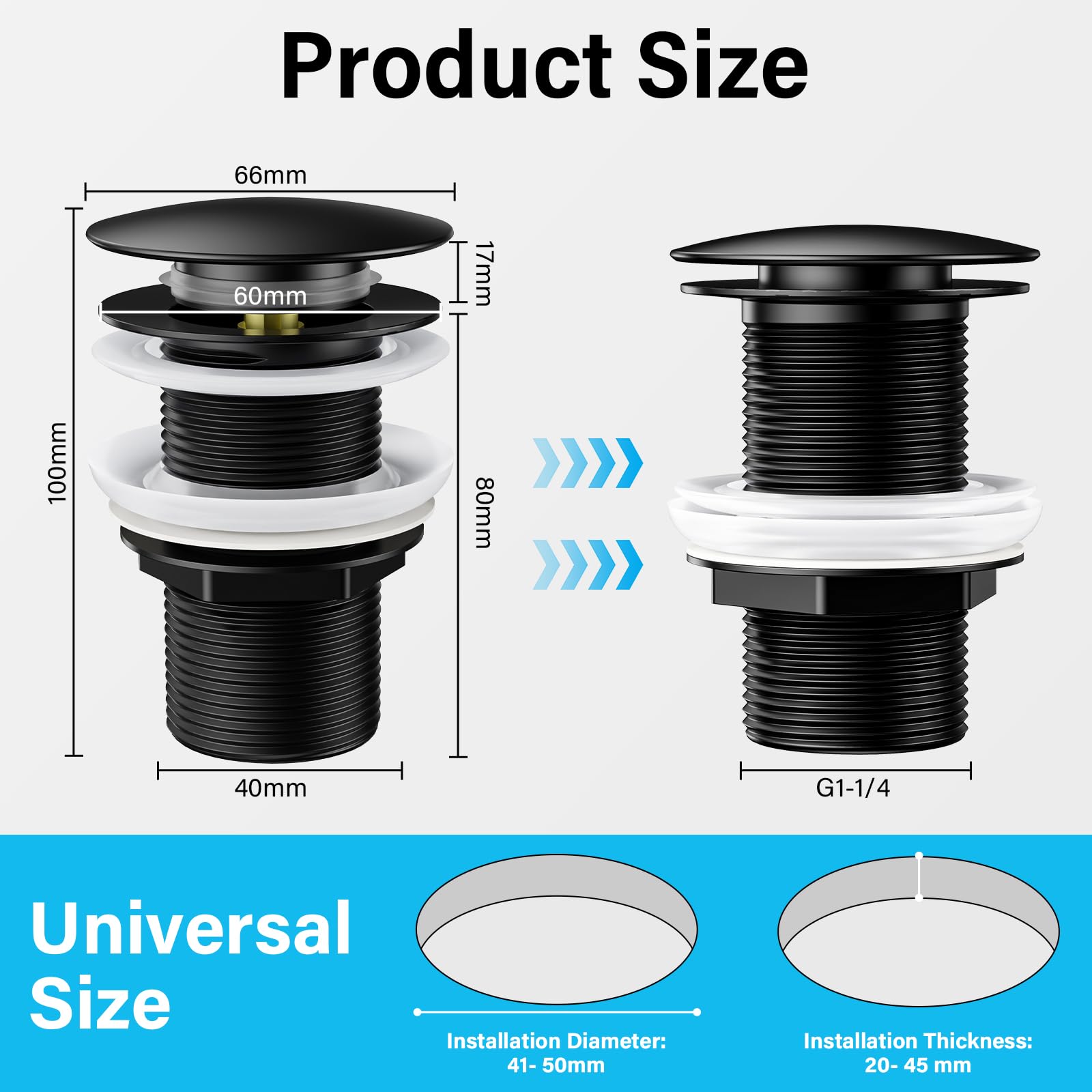 AISSOM Pop-Up Drain Fitting for Sink