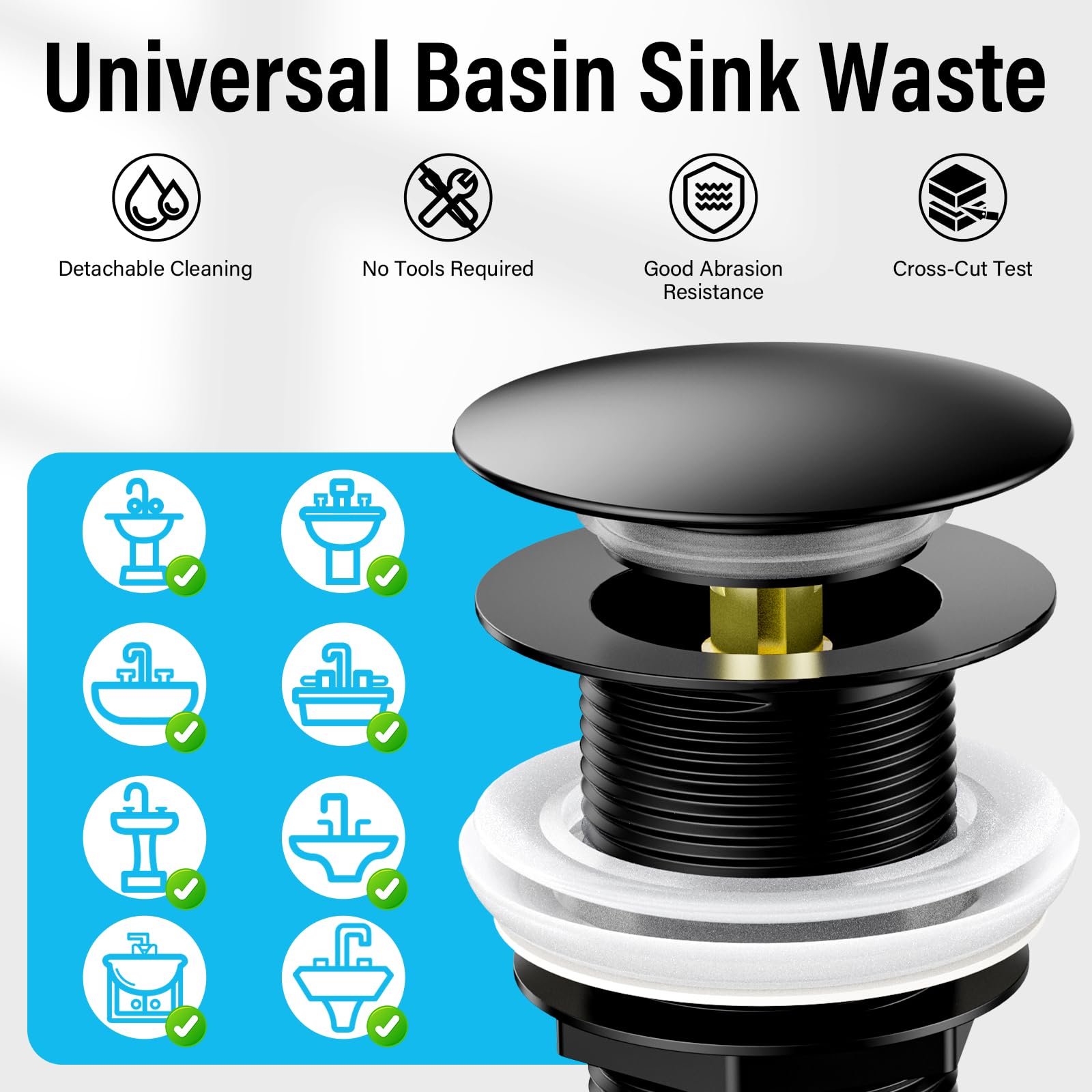 AISSOM Pop-Up Drain Fitting for Sink